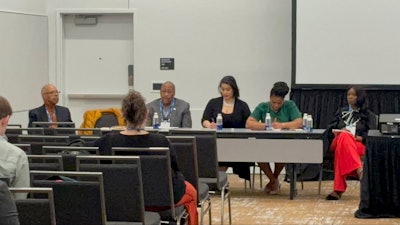 Drs. Melvin C. Terrell, Martino Harmon, D'Andra Mull, Shawna Patterson-Stephens, Melissa Shivers participate in a panel at NASPA that was moderated by Dr. Terrell L. Strayhorn.